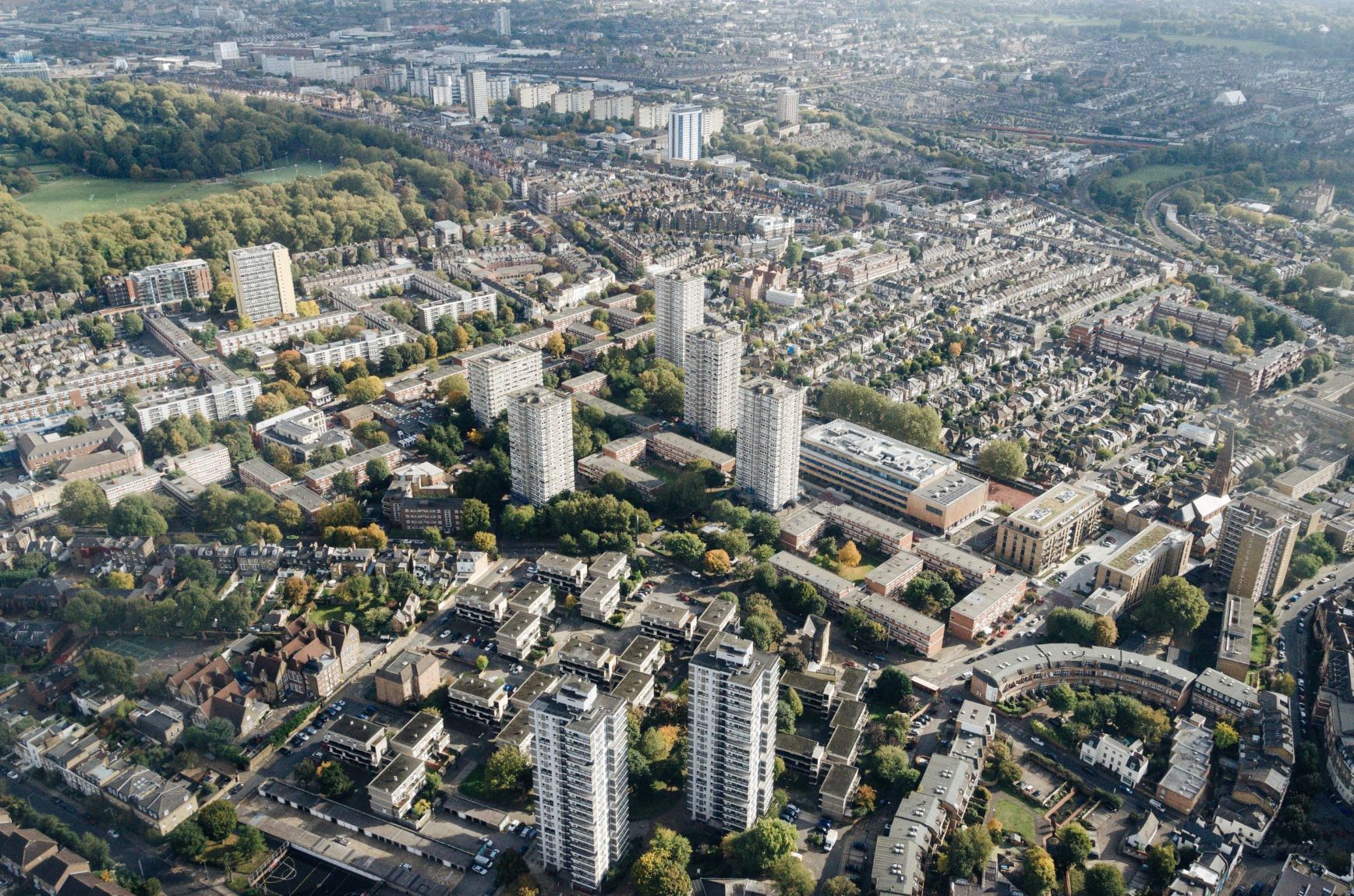 Aerial view of a city